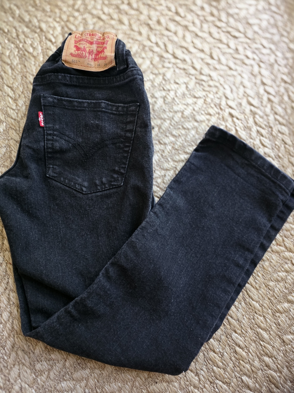 Boys Washed Black Levis